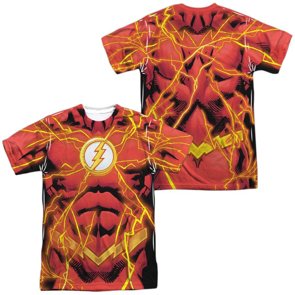 JLA/FLASH 52 BOLT (FRONT/BACK PRINT) - S/S ADULT POLY CREW - MULTI