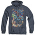 JLA/UNDER ATTACK - ADULT HEATHER HOODIE - NAVY