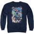 JLA/UNDER ATTACK - ADULT CREWNECK SWEATSHIRT - NAVY