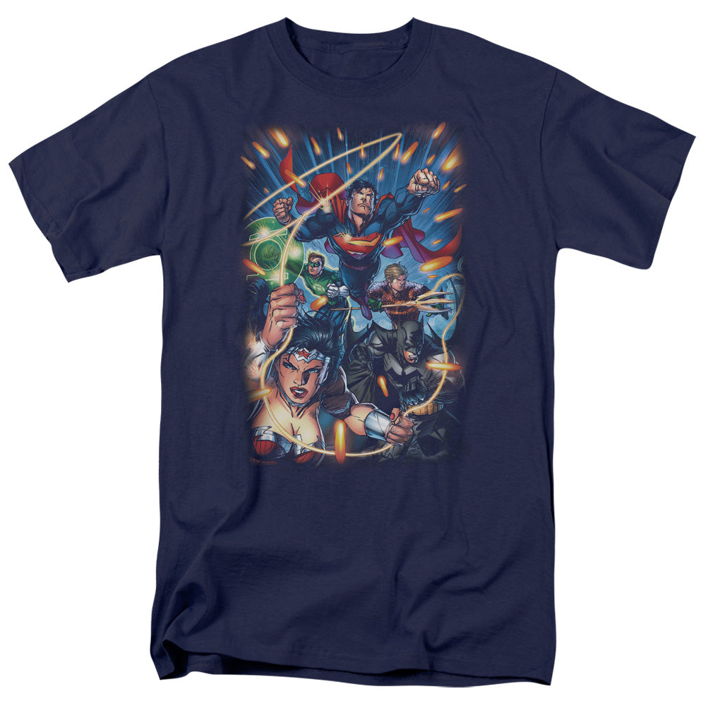 JLA/UNDER ATTACK - S/S ADULT 18/1  -  NAVY