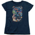 JLA/UNDER ATTACK - S/S WOMENS TEE - NAVY