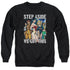JLA/HEROINES - ADULT CREWNECK SWEATSHIRT - BLACK