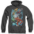 JLA/ELECTRIC TEAM - ADULT HEATHER HOODIE - BLACK