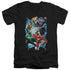 JLA/ELECTRIC TEAM - S/S ADULT V-NECK 30/1 - BLACK