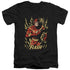 JLA/FLASH FLARE - S/S ADULT V-NECK 30/1 - BLACK