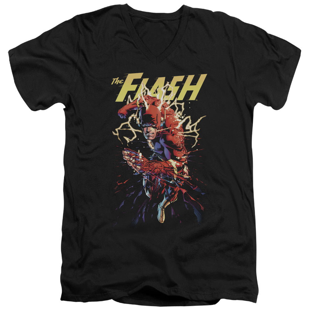 JLA/RIPPING APART - S/S ADULT V-NECK 30/1 - BLACK