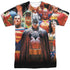 JLA/WALL OF HEROES (FRONT/BACK PRINT) - S/S ADULT POLY CREW - MULTI