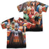JLA/WALL OF HEROES (FRONT/BACK PRINT) - S/S ADULT POLY CREW - MULTI