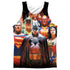 JLA/WALL OF HEROES (FRONT/BACK PRINT) - ADULT POLY TANK TOP - MULTI