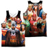 JLA/WALL OF HEROES (FRONT/BACK PRINT) - ADULT POLY TANK TOP - MULTI