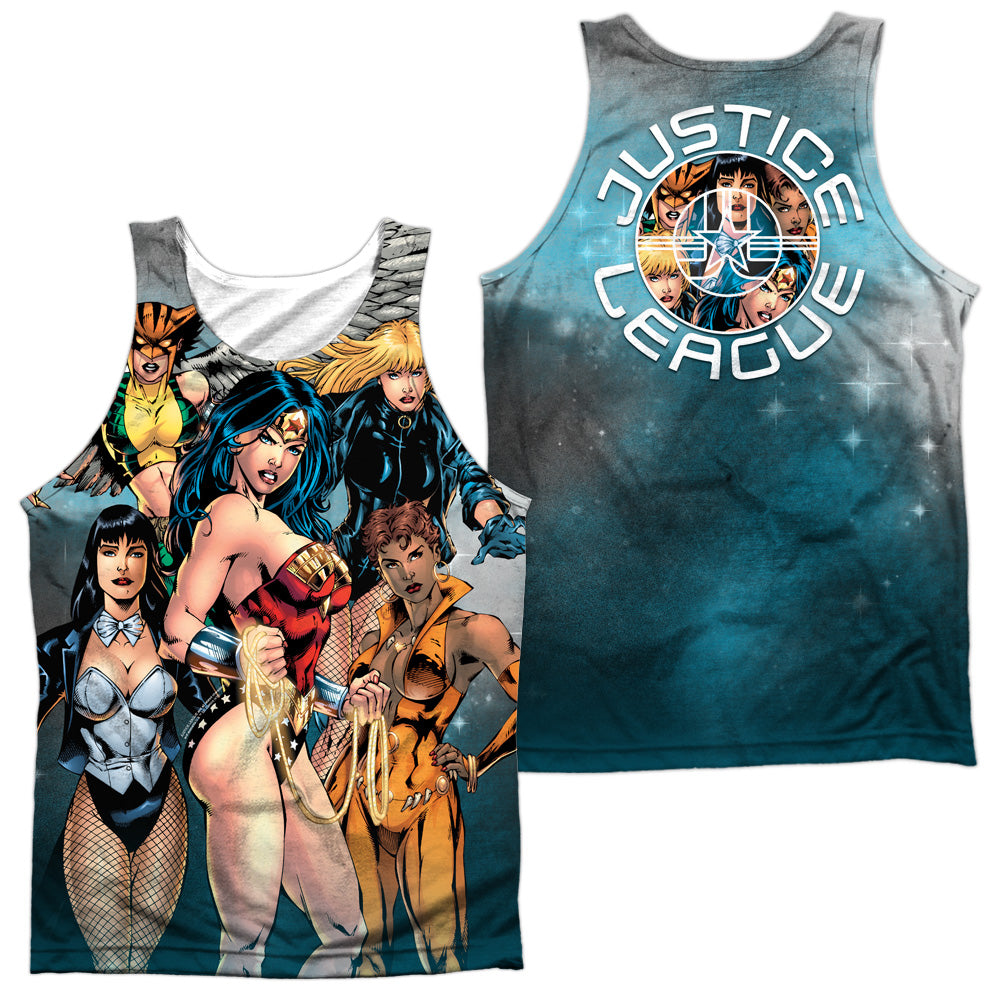 JLA/GALS NIGHT OUT (FRONT/BACK PRINT) - ADULT POLY TANK TOP - MULTI