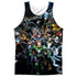 JLA/FOREVER EVIL (FRONT/BACK PRINT) - ADULT POLY TANK TOP - MULTI