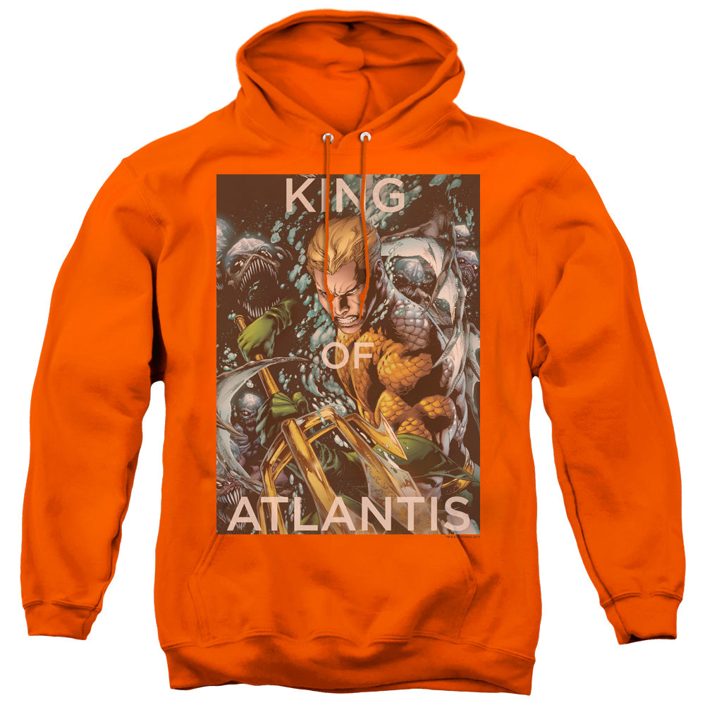 JLA/AQUAMAN KING OF ATLANTIS - ADULT PULLOVER HOODIE - ORANGE