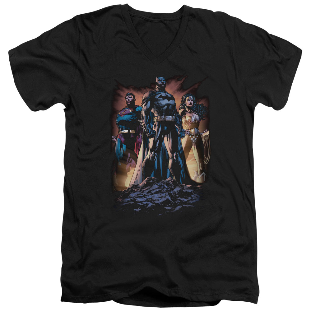 JLA/TAKE A STAND - S/S ADULT V-NECK 30/1 - BLACK