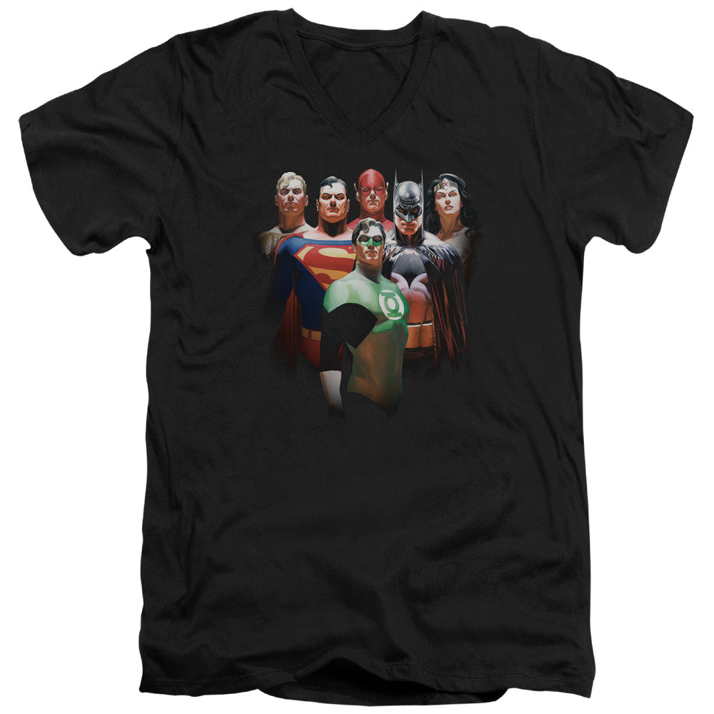 JLA/ROLL CALL - S/S ADULT V-NECK 30/1 - BLACK