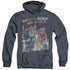 JLA/FASTEST MAN - ADULT HEATHER HOODIE - NAVY