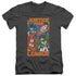 JLA/HERO MASHUP - S/S ADULT V-NECK 30/1 - CHARCOAL