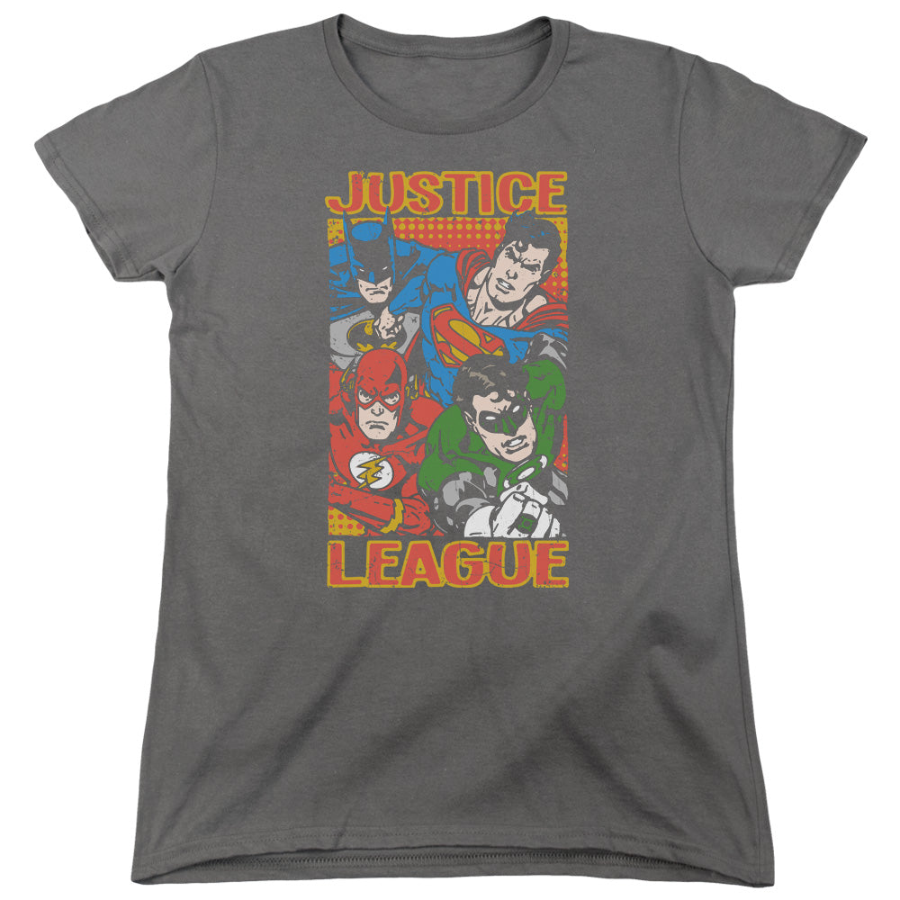 JLA/HERO MASHUP - S/S WOMENS TEE - CHARCOAL