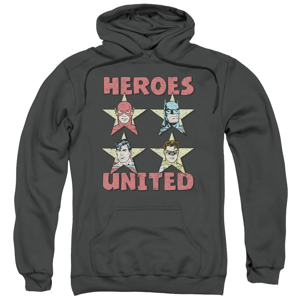 JLA/UNITED STARS - ADULT PULLOVER HOODIE - CHARCOAL