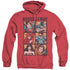 JLA/ROUGH PANELS - ADULT HEATHER HOODIE - RED