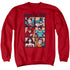JLA/ROUGH PANELS - ADULT CREWNECK SWEATSHIRT - RED