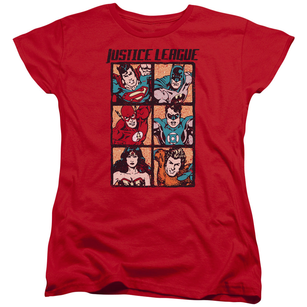 JLA/ROUGH PANELS - S/S WOMENS TEE - RED