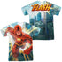 JLA/FASTER THAN LIGHTNING (FRONT/BACK PRINT) - S/S ADULT POLY CREW - MULTI