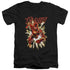 JLA/FLASH GLOW - S/S ADULT V-NECK 30/1 - BLACK