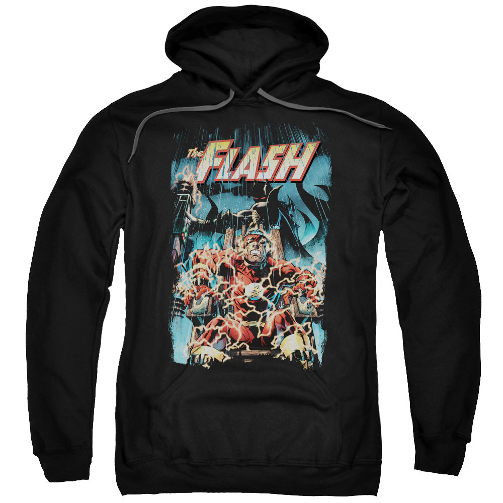 JLA/ELECTRIC CHAIR - ADULT PULLOVER HOODIE - BLACK