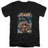 JLA/ELECTRIC CHAIR - S/S ADULT V-NECK 30/1 - BLACK