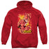 JLA/FLASH LIGHTNING - ADULT PULLOVER HOODIE - RED
