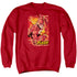 JLA/FLASH LIGHTNING - ADULT CREWNECK SWEATSHIRT - RED