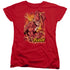 JLA/FLASH LIGHTNING - S/S WOMENS TEE - RED