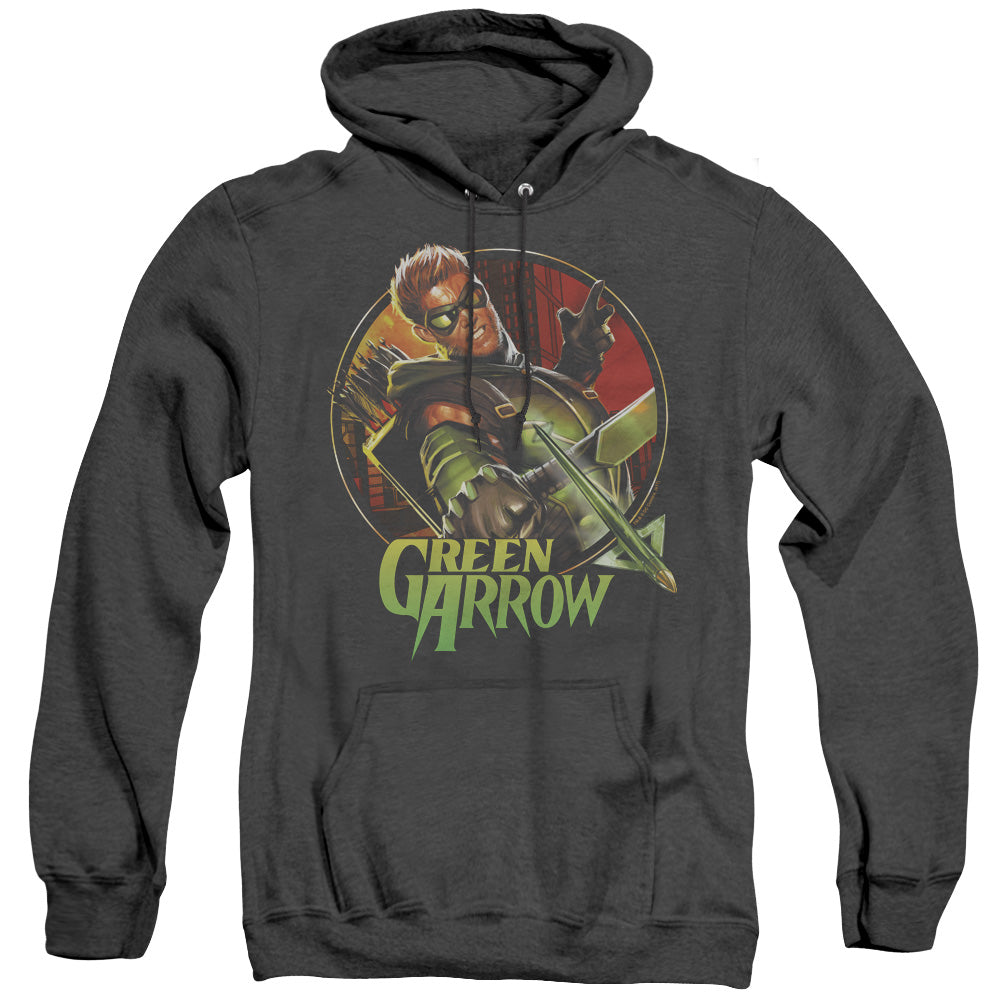 JLA/SUNSET ARCHER - ADULT HEATHER HOODIE - BLACK