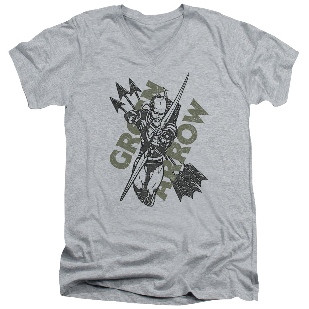 JLA/ARCHERS ARROWS - S/S ADULT V-NECK 30/1 - ATHLETIC HEATHER
