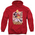 JLA/WONDER WOMAN - ADULT PULLOVER HOODIE - RED