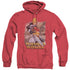 JLA/WONDER WOMAN - ADULT HEATHER HOODIE - RED