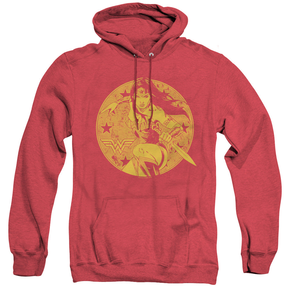 JLA/YOUNG WONDER - ADULT HEATHER HOODIE - RED