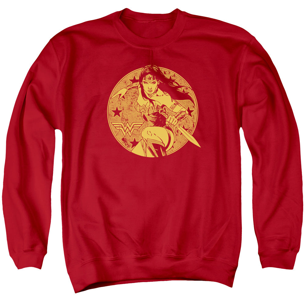JLA/YOUNG WONDER - ADULT CREWNECK SWEATSHIRT - RED