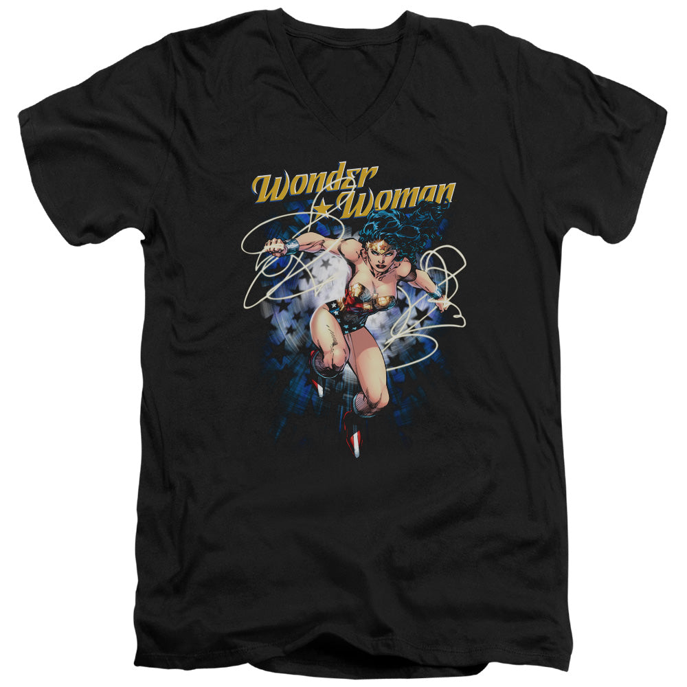 JLA/STARBURST - S/S ADULT V-NECK 30/1 - BLACK
