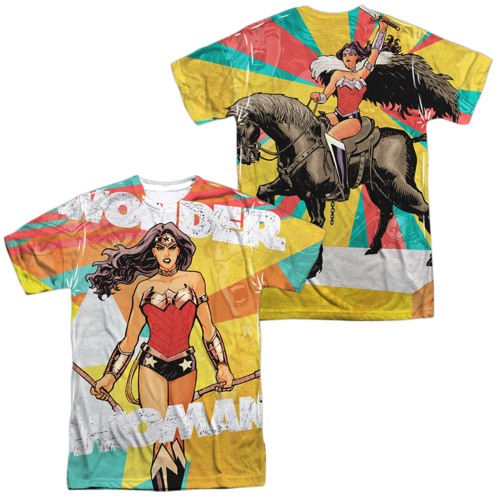 JLA/HANDS FULL (FRONT/BACK PRINT) - S/S ADULT POLY CREW - MULTI
