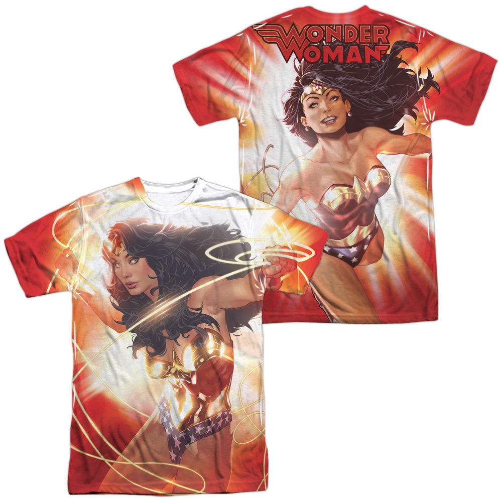 JLA/WONDER GLOW (FRONT/BACK PRINT) - S/S ADULT POLY CREW - MULTI