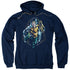JLA/AQUAMAN THRASHING - ADULT PULLOVER HOODIE - NAVY