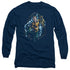 JLA/AQUAMAN THRASHING -  L/S ADULT 18/1  - NAVY