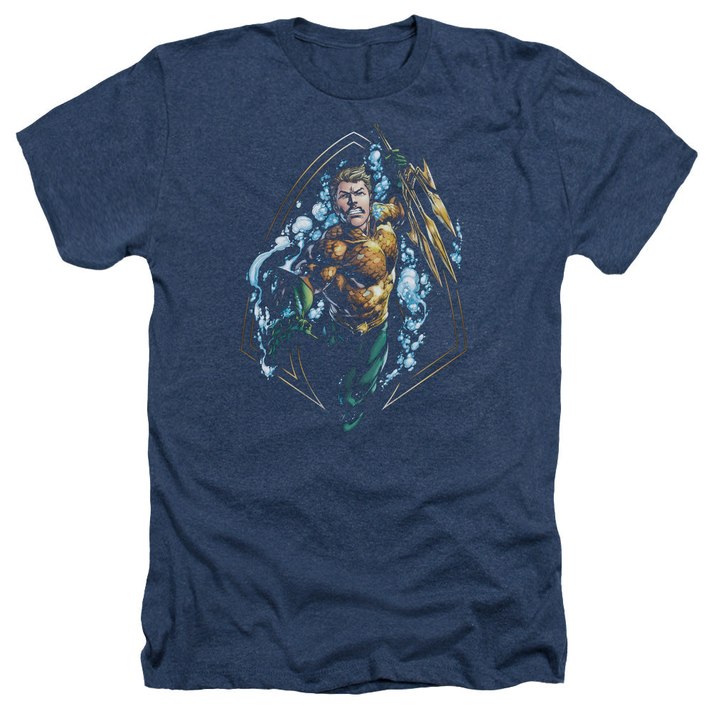 JLA/AQUAMAN THRASHING - ADULT HEATHER - NAVY