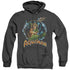 JLA/AQUAMAN RULER OF THE SEAS - ADULT HEATHER HOODIE - BLACK
