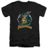 JLA/AQUAMAN RULER OF THE SEAS - S/S ADULT V-NECK 30/1 - BLACK