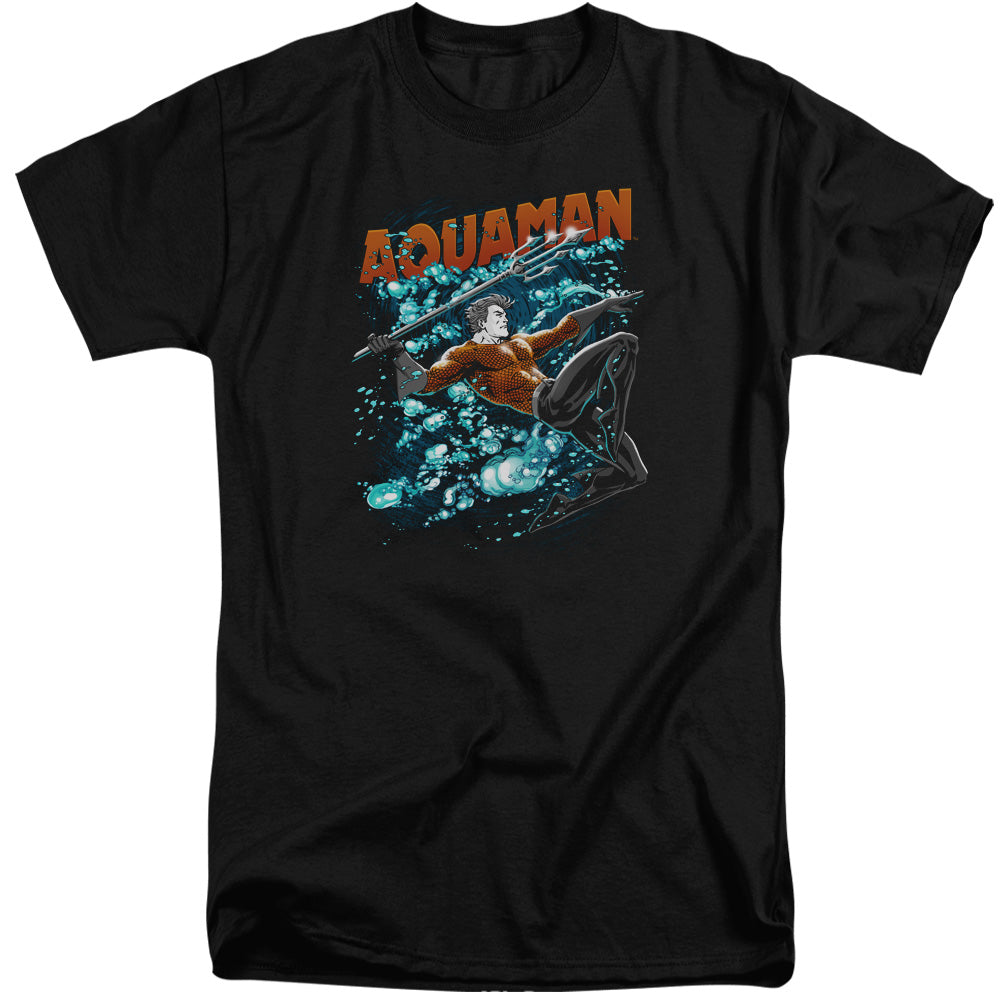 JLA/AQUAMAN AQUA BUBBLES - S/S ADULT TALL 18/1 - BLACK
