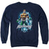 JLA/AQUAMAN WATER POWERS - ADULT CREWNECK SWEATSHIRT - NAVY