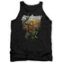 JLA/AQUAMAN BEACH SUNSET - ADULT TANK - BLACK